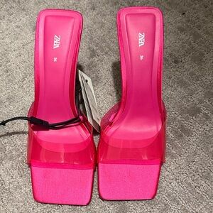 Zara Women's Hot Pink Platform Sandals